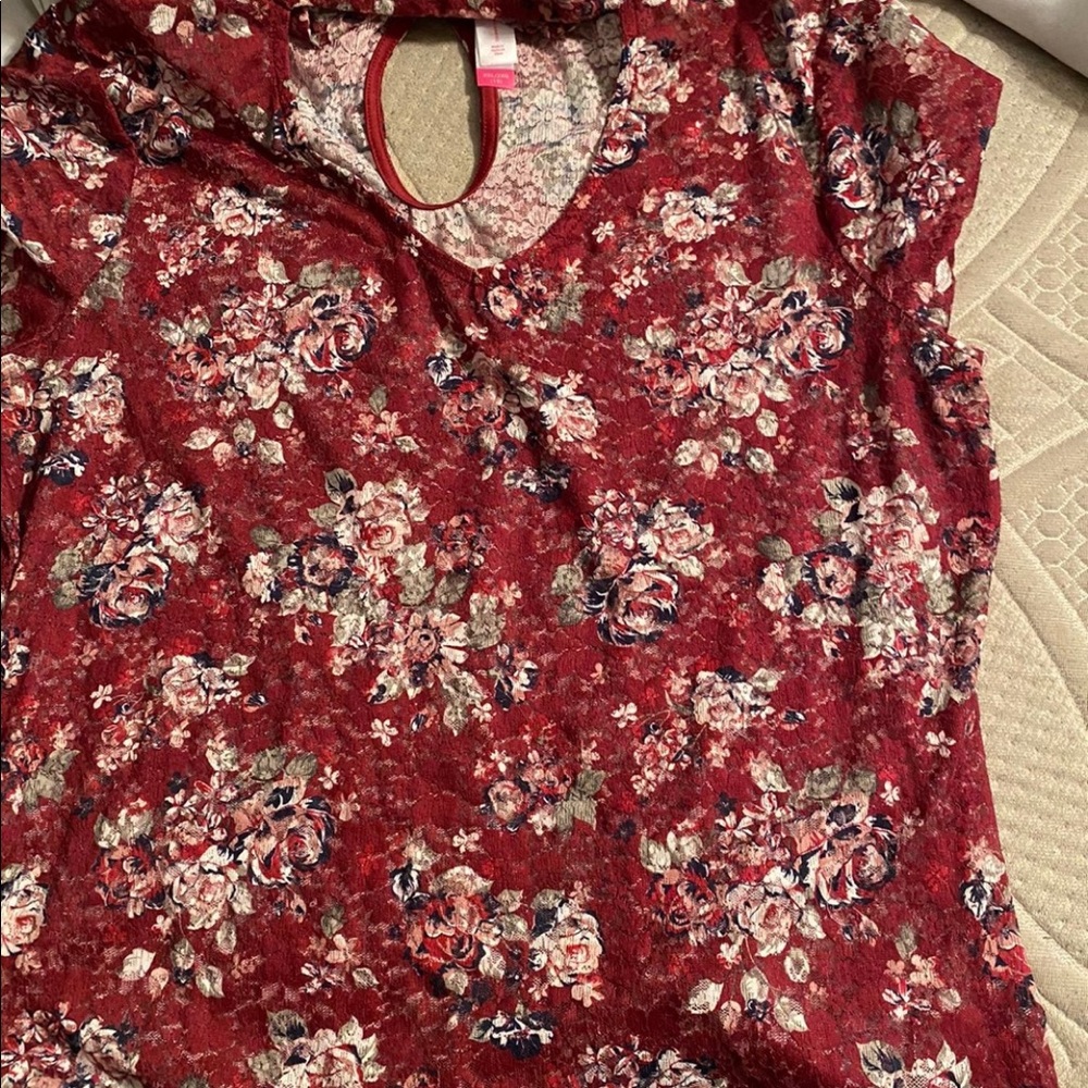 Lace floral shirt